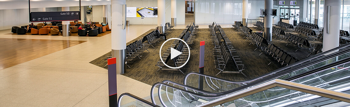 T1 International departure lounge area