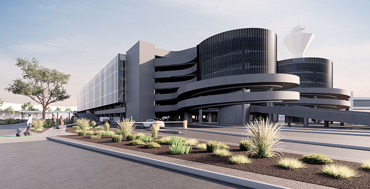 Multi-storey car park render at Perth Airport