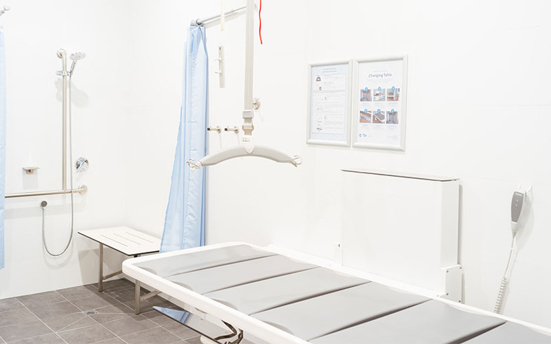 Changing table and hoist in Changing Places bathroom